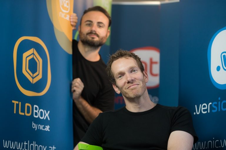 Two nic.at staff members at the Austrian domain registry